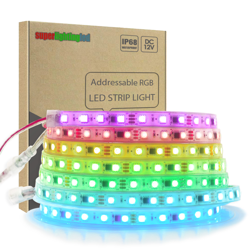 WS2811 DC12/24V 300LEDs Series Flexible LED Strip Lights, addressable Programmable Full Color Chasing, Outdoor Waterproof IP68, 5m/16.4ft Per Reel By Sale